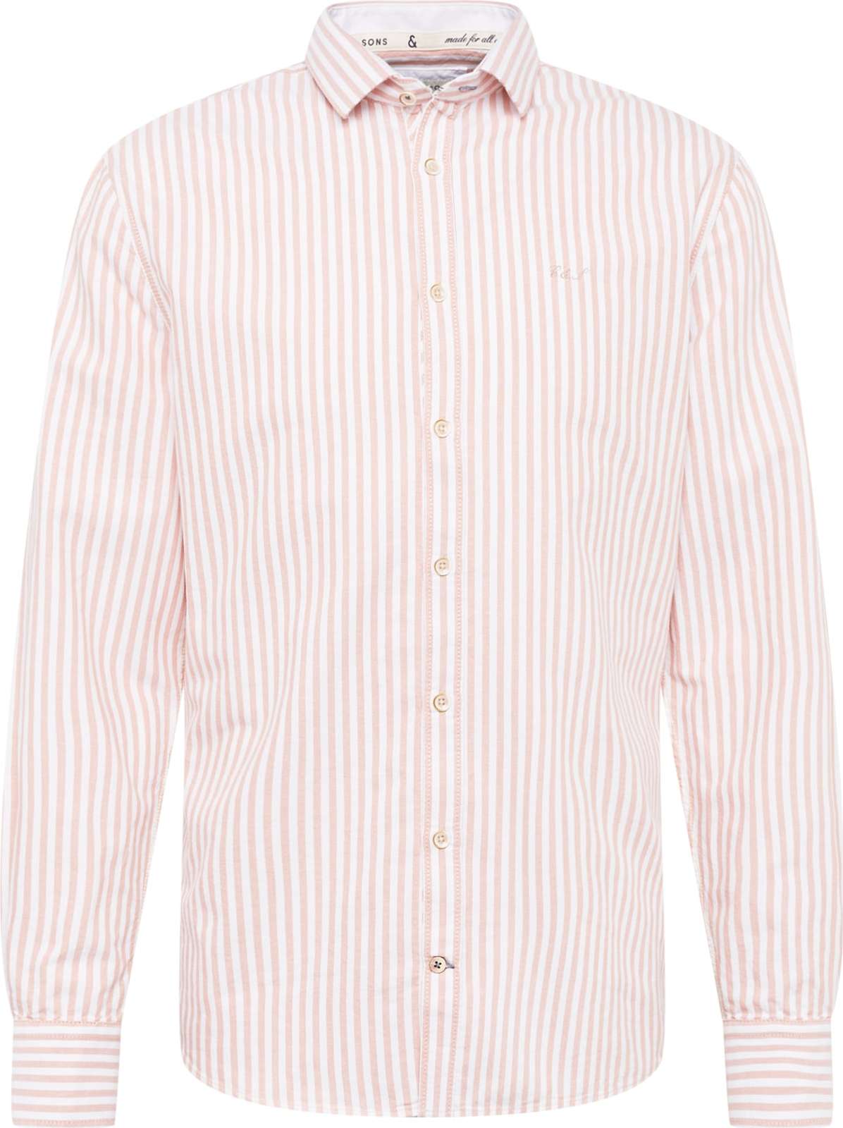 COLOURS & SONS Košile 'Oxford' lososová / offwhite