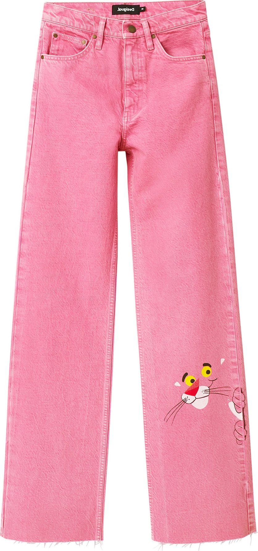 Desigual Džíny pink / černá / bílá