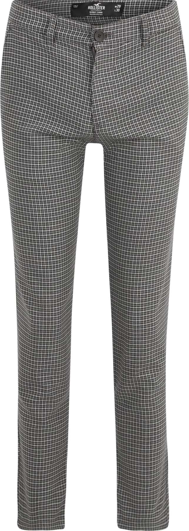 HOLLISTER Chino kalhoty světle šedá / černá / offwhite