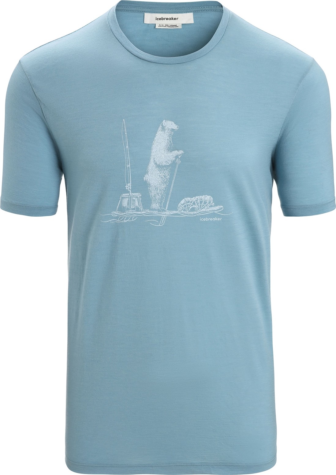 ICEBREAKER Funkční tričko 'Tee Polar Paddle' modrá / bílá