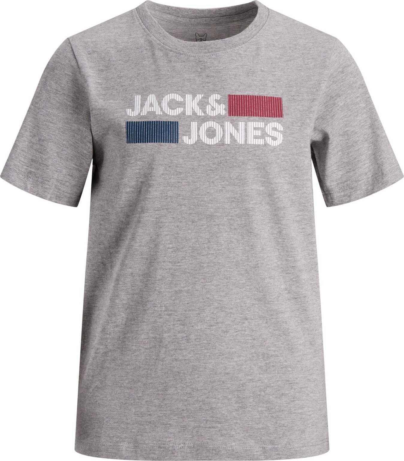 Jack & Jones Junior Tričko námořnická modř / šedý melír / červená / bílá