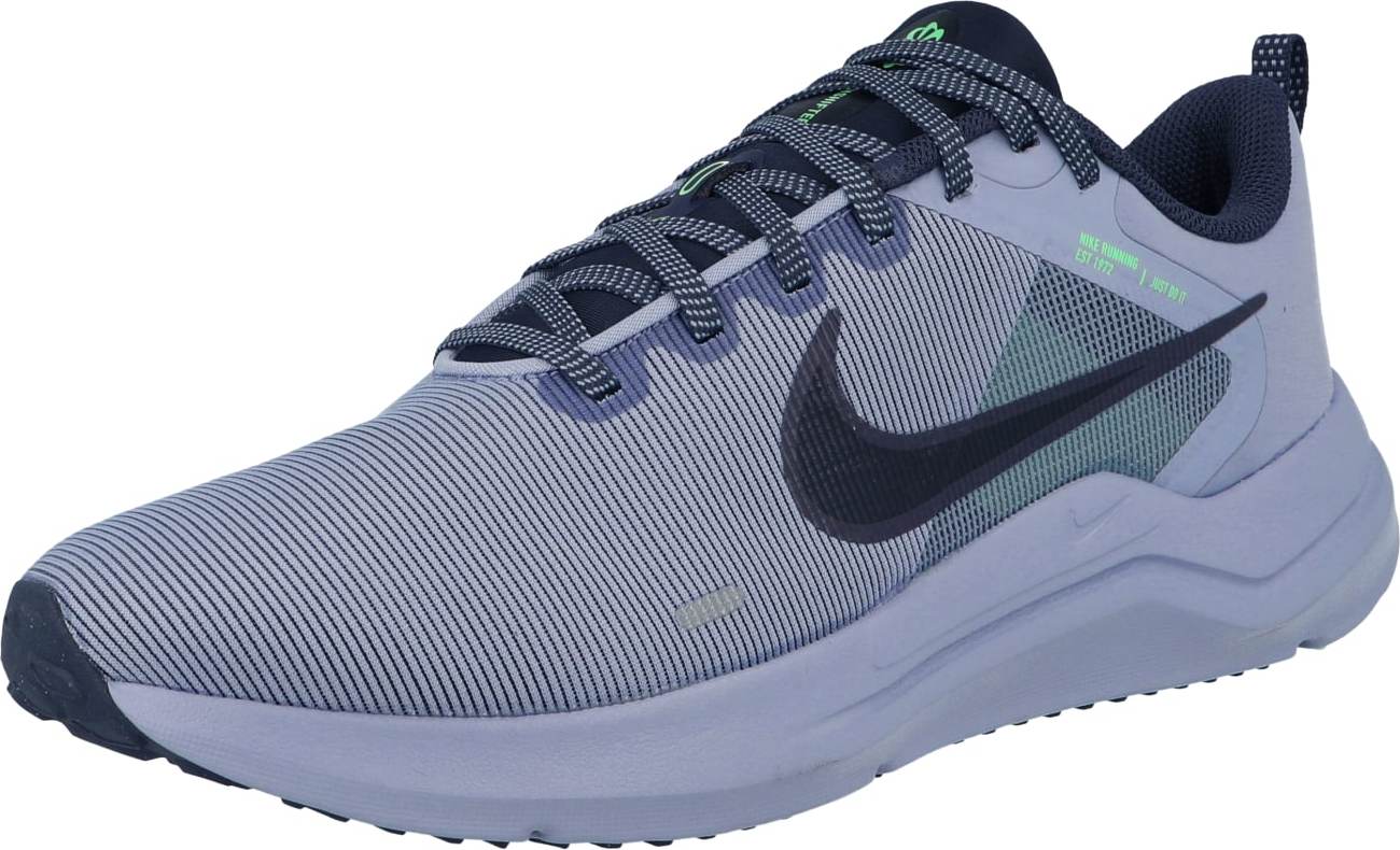 NIKE Sportovní boty 'DOWNSHIFTER 12' indigo / svítivě zelená / černá