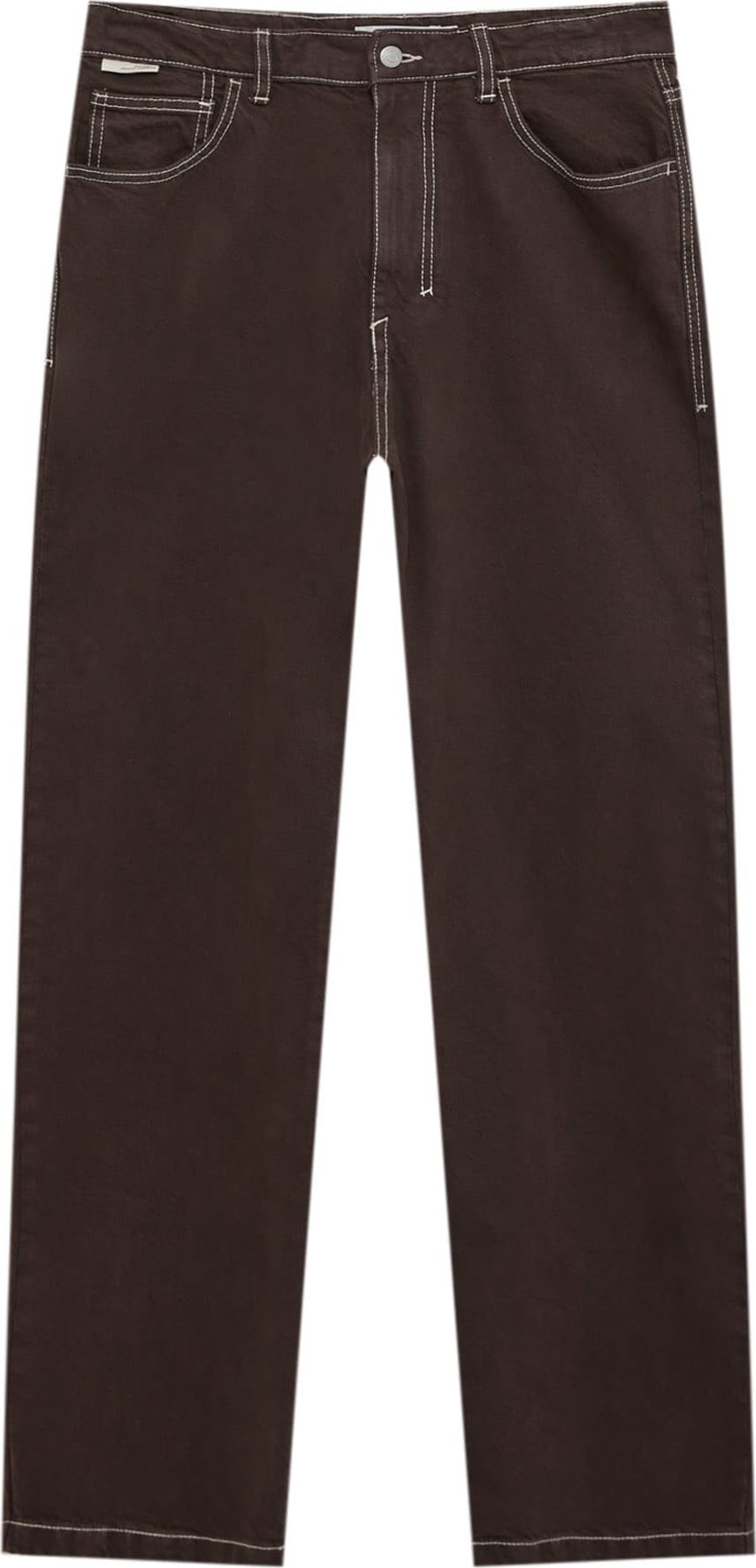 Pull&Bear Džíny čokoládová / bílá