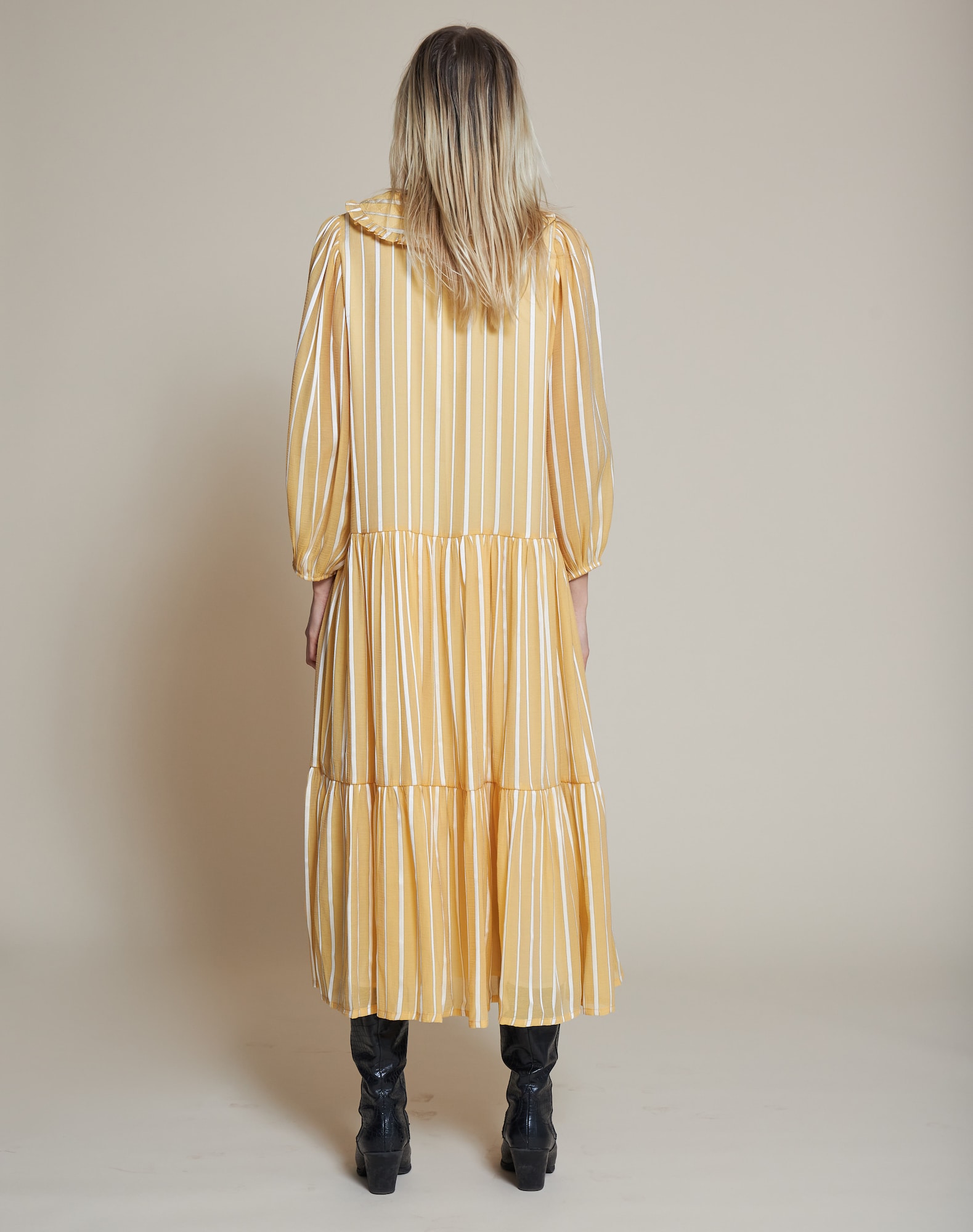 Stella Nova Košilové šaty 'Nimi' zlatě žlutá / bílá