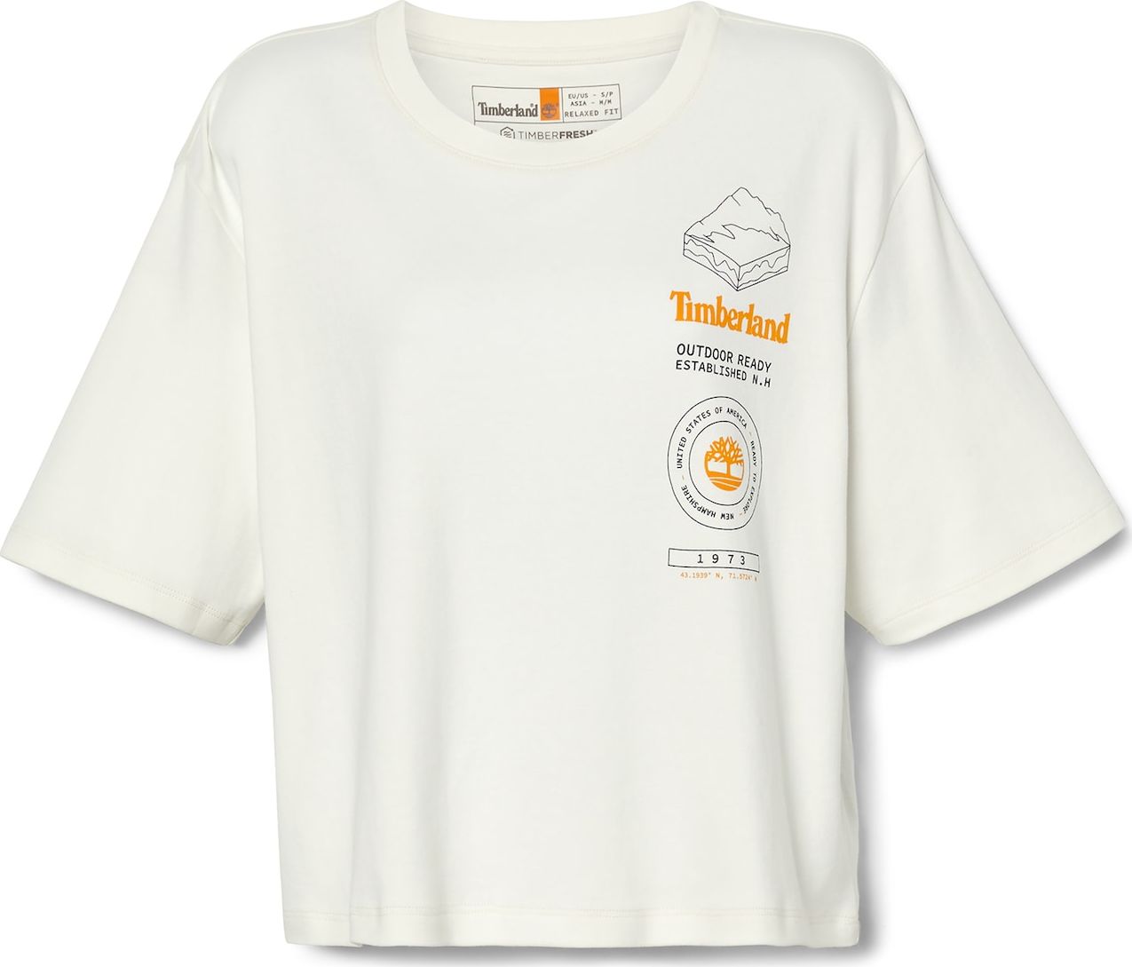 TIMBERLAND Tričko oranžová / černá / přírodní bílá