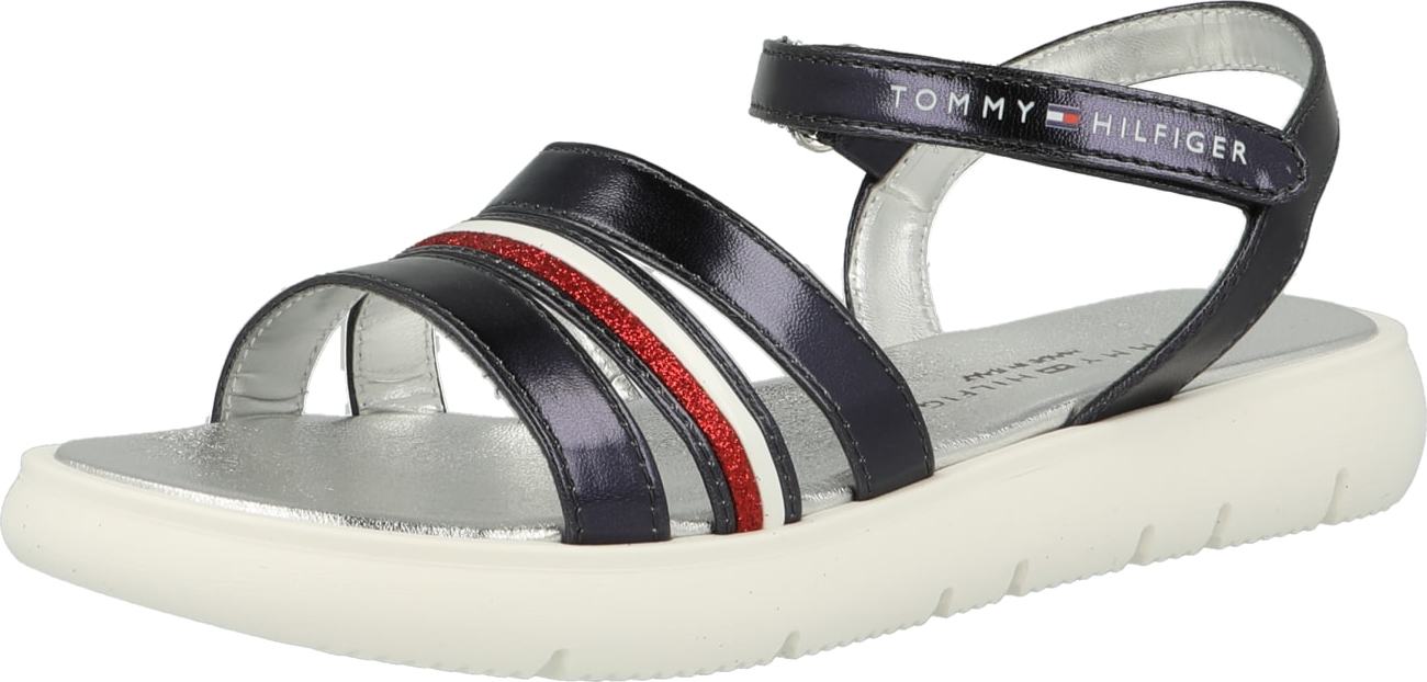 TOMMY HILFIGER Sandály modrá / červená / bílá