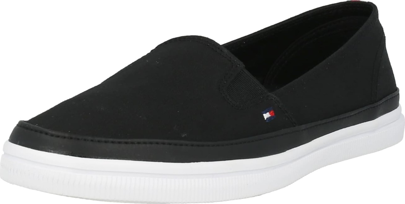 TOMMY HILFIGER Slip on boty 'ESSENTIAL ' červená / černá / bílá