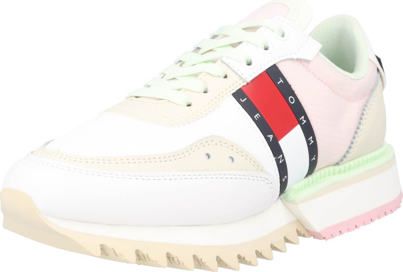 Tommy Jeans Tenisky písková / růžová / červená / bílá