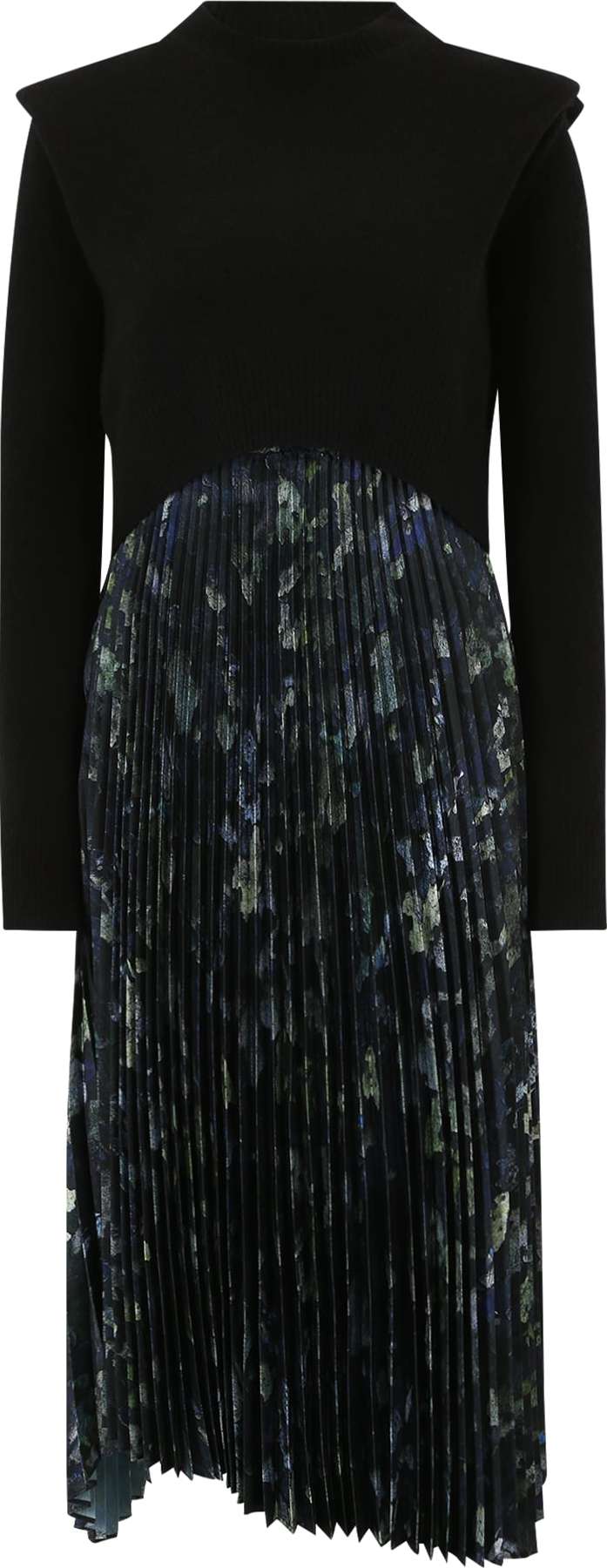 AllSaints Šaty 'LEIA' marine modrá / světle šedá / olivová / černá