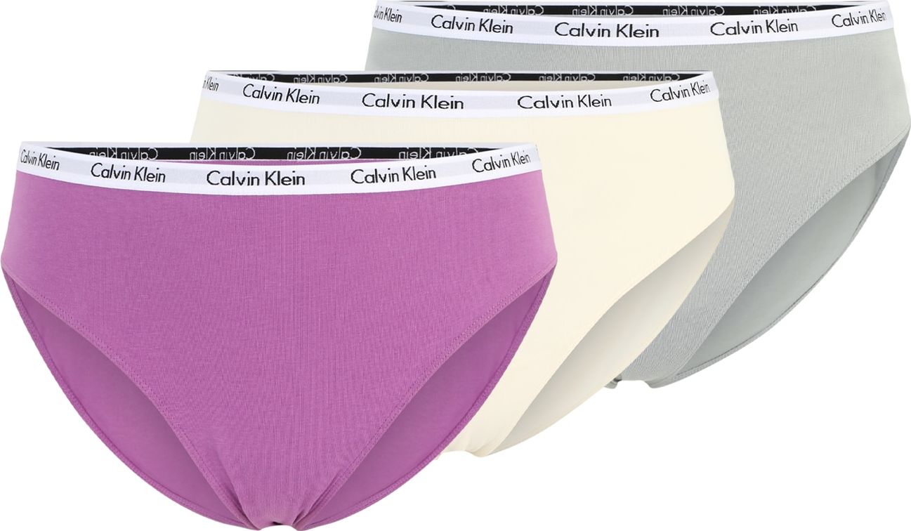 Calvin Klein Underwear Plus Kalhotky šedá / fialová / černá / bílá