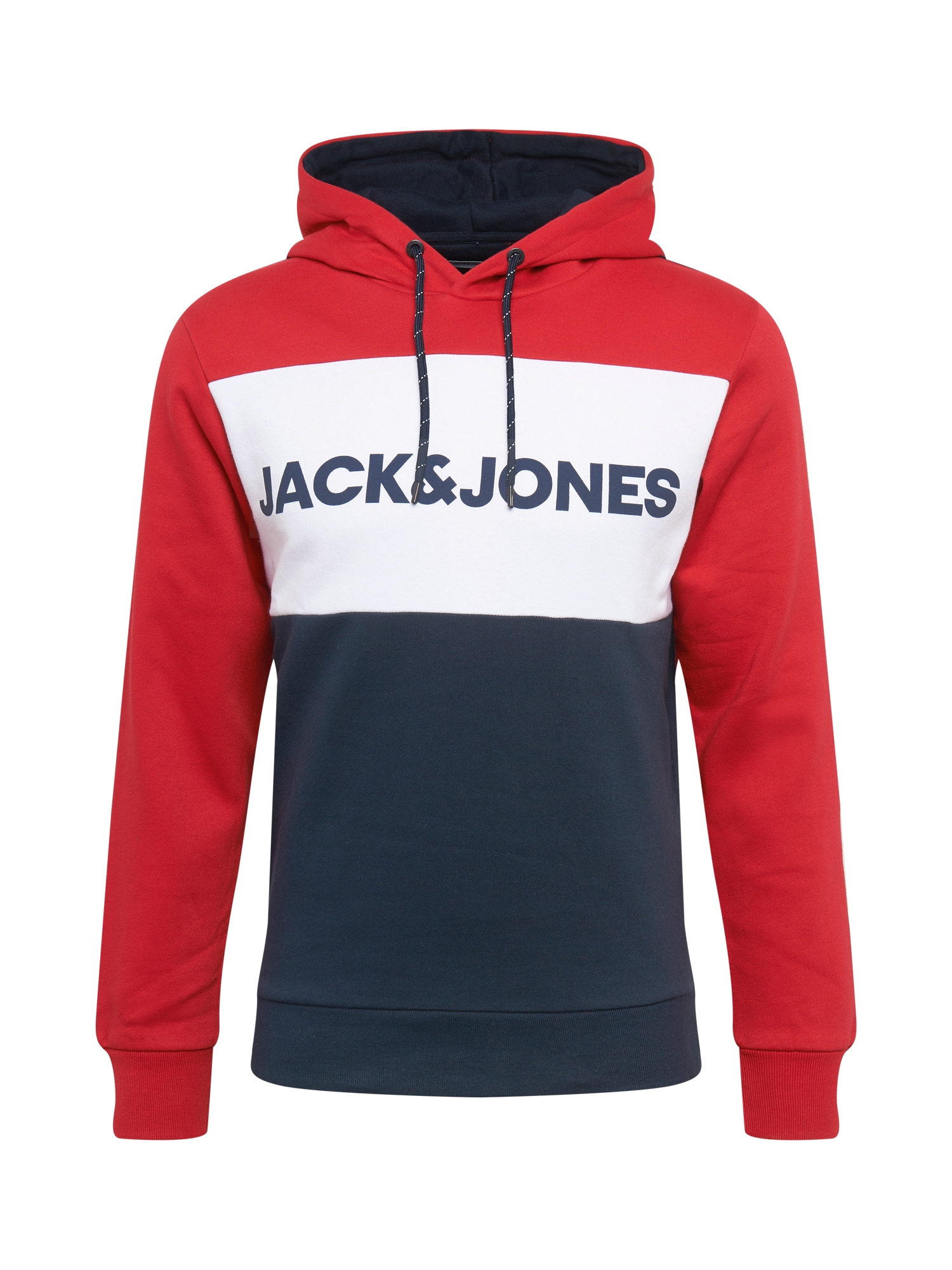 JACK & JONES Mikina noční modrá / červená / bílá