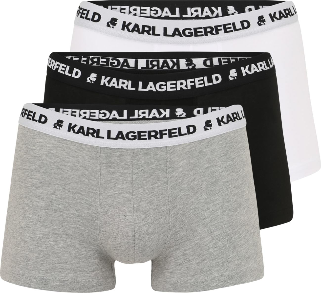 Karl Lagerfeld Boxerky šedá / černá / bílá