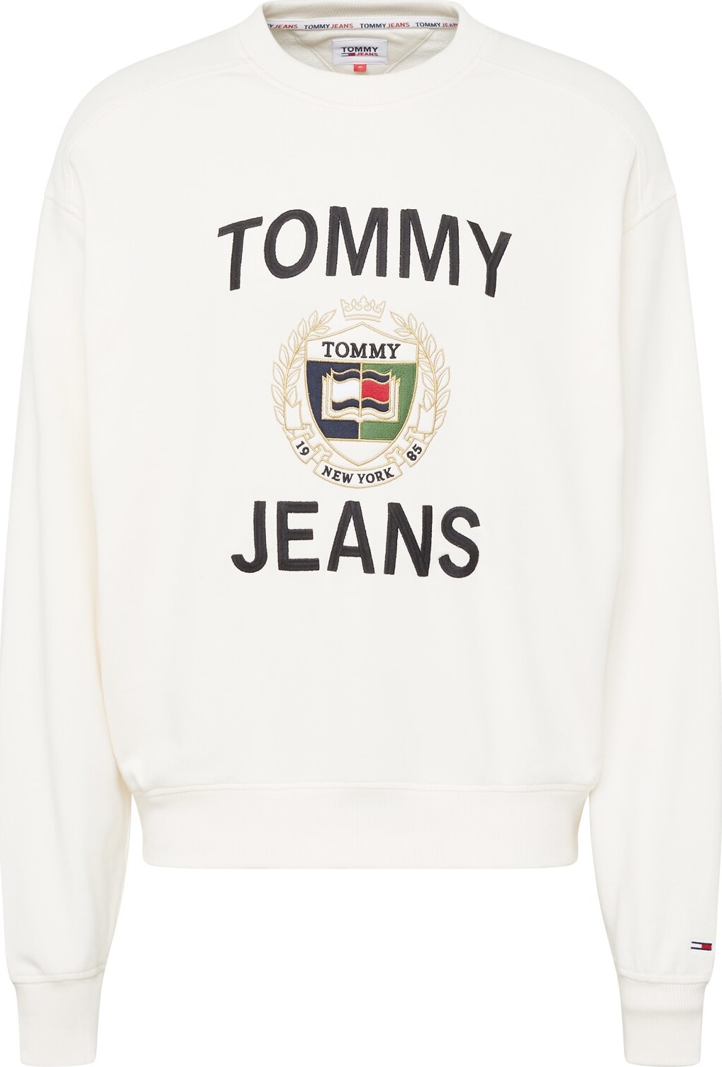 Tommy Jeans Mikina námořnická modř / světle zelená / červená / bílá