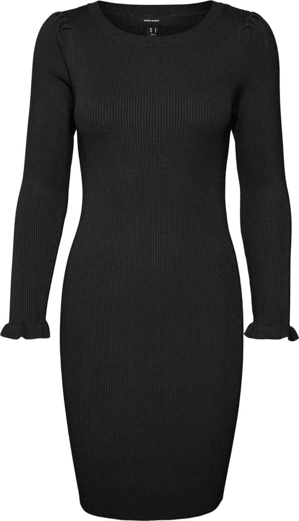 VERO MODA Úpletové šaty 'PROMISE' černá