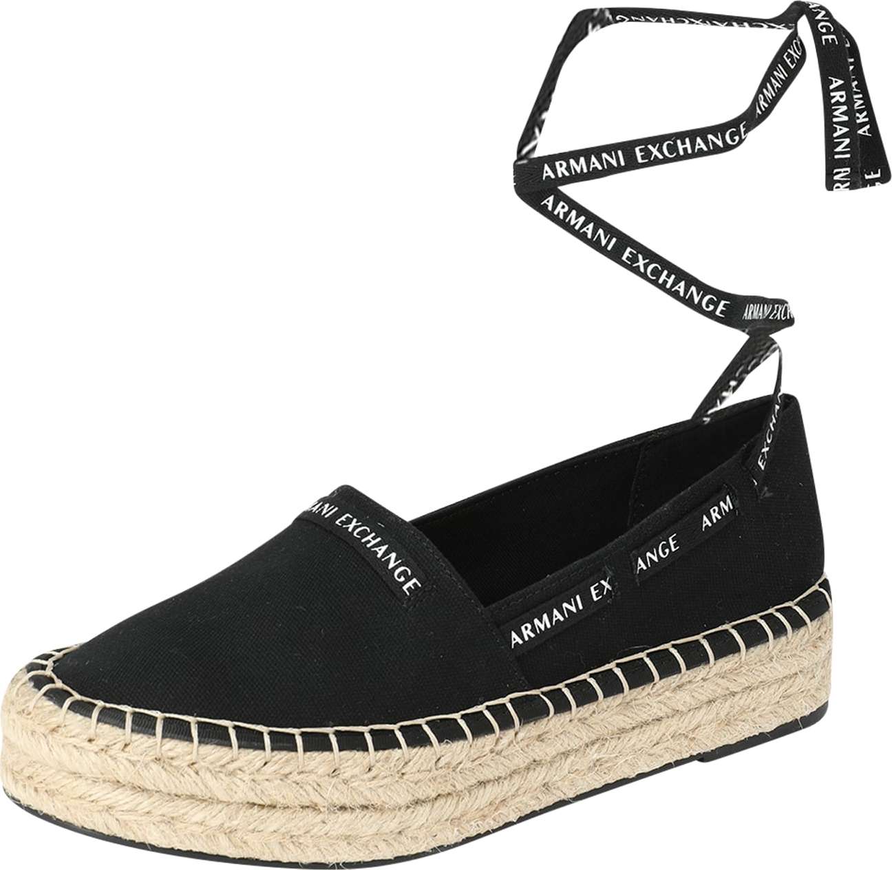 ARMANI EXCHANGE Espadrilky černá / bílá