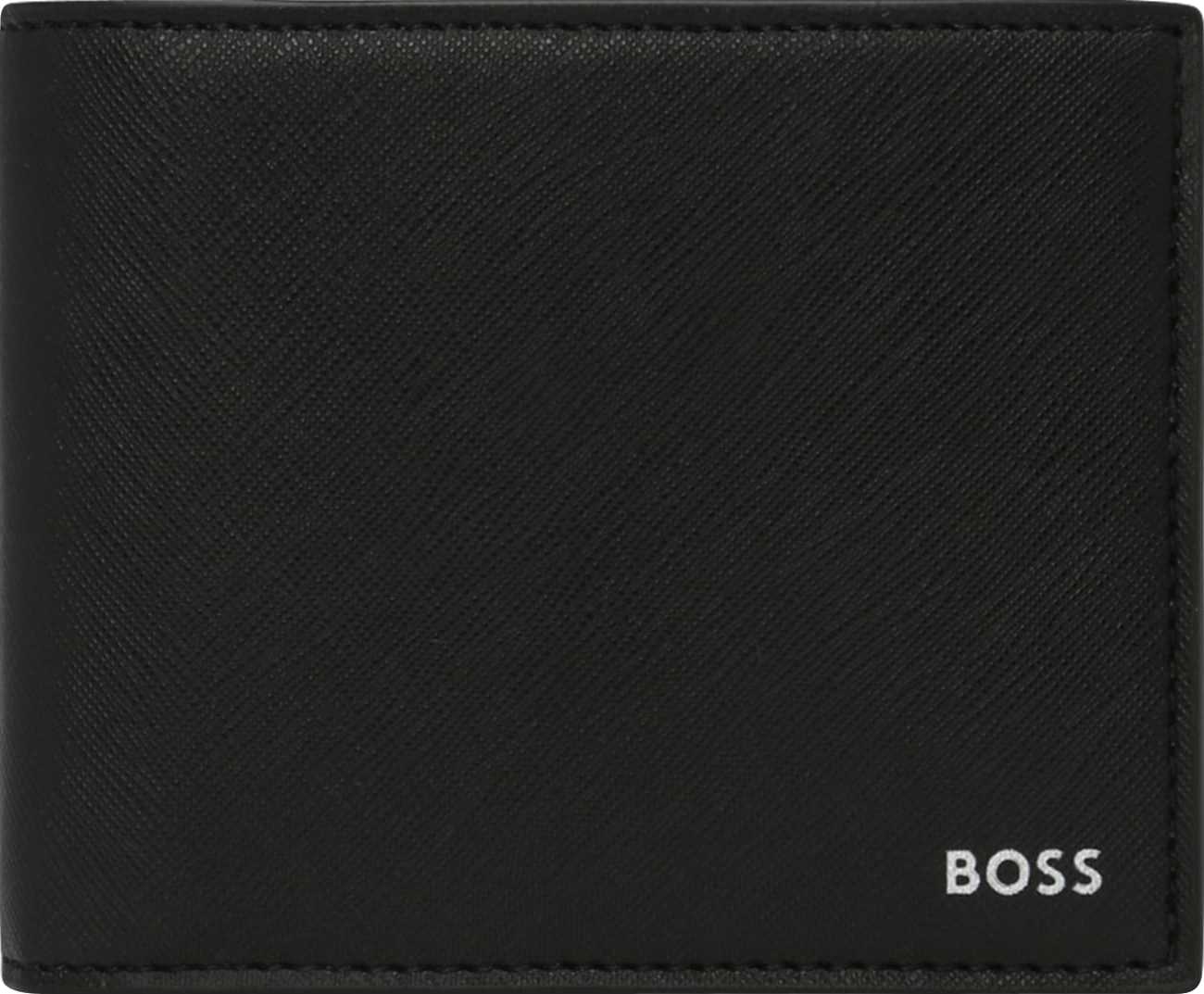 BOSS Black Peněženka 'Zair_Trifold' černá / bílá