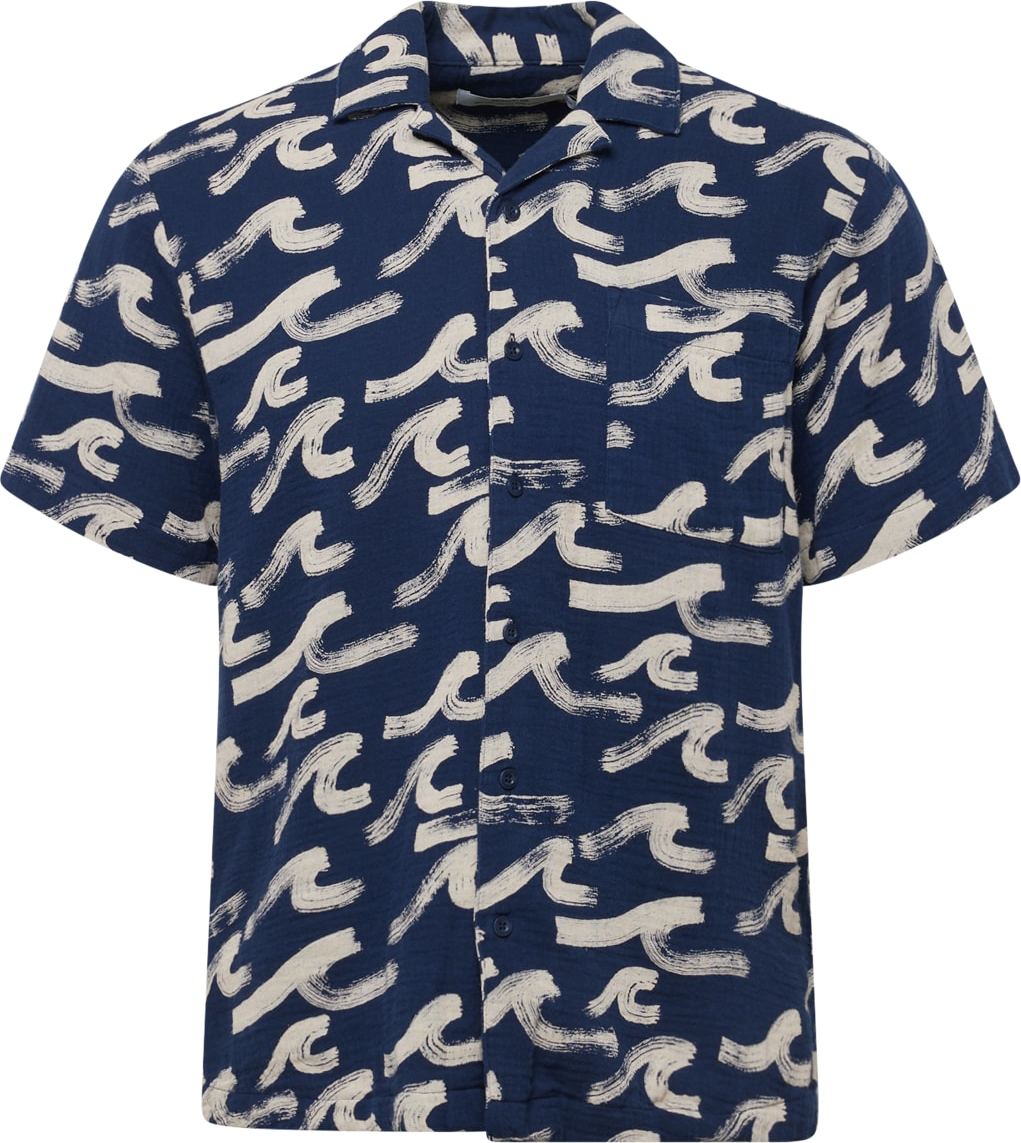 DEDICATED. Košile 'Marstrand' námořnická modř / bílá