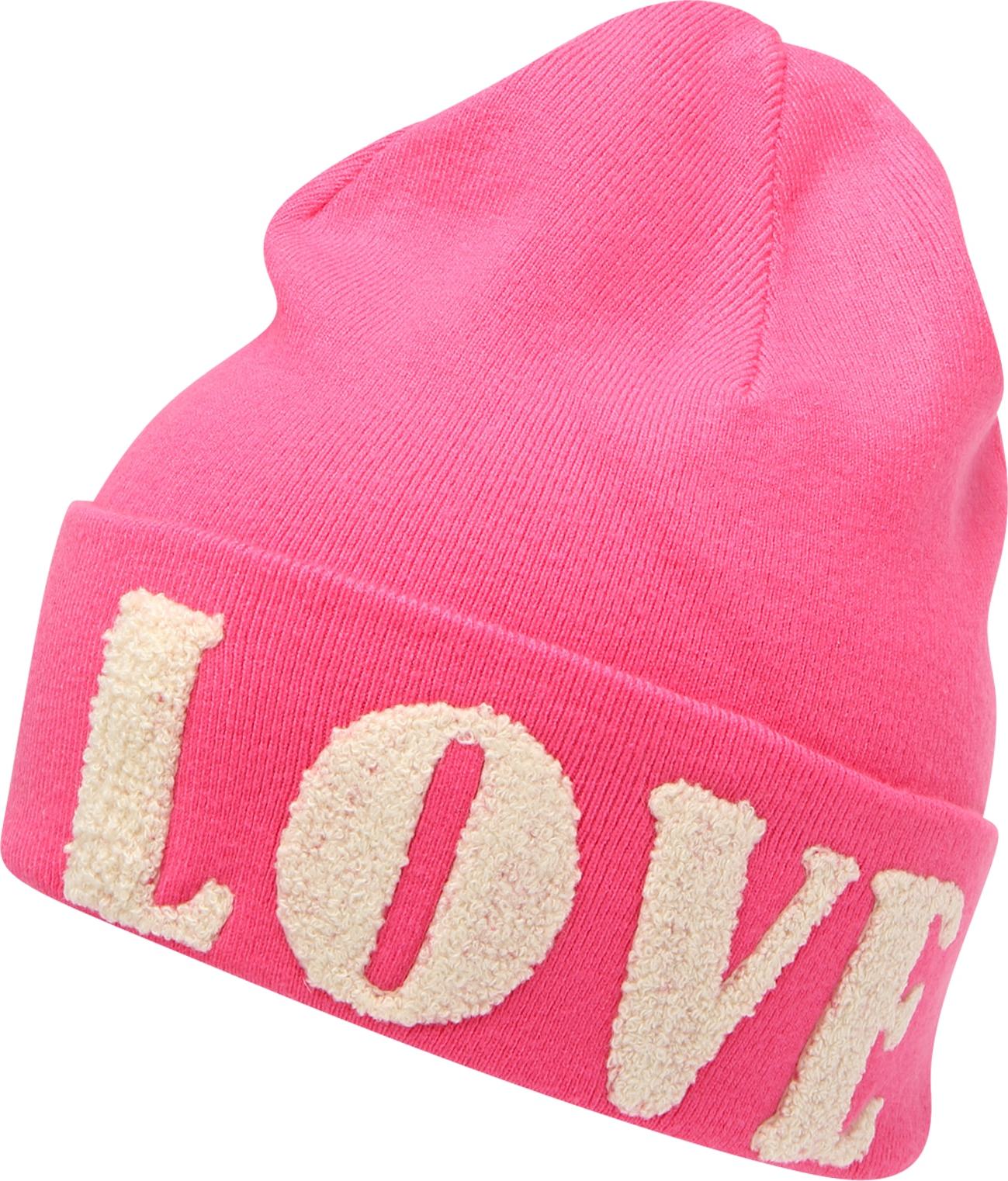 Frogbox Čepice 'LOVE' krémová / pink