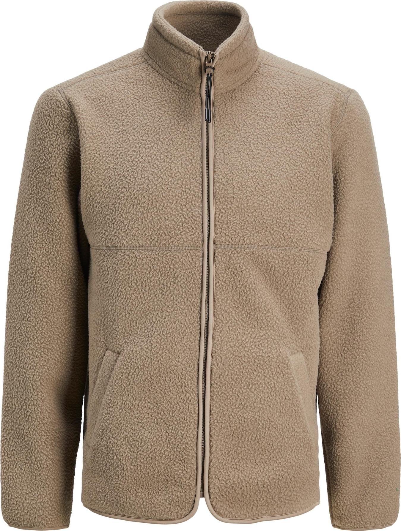 JACK & JONES Fleecová mikina hnědá
