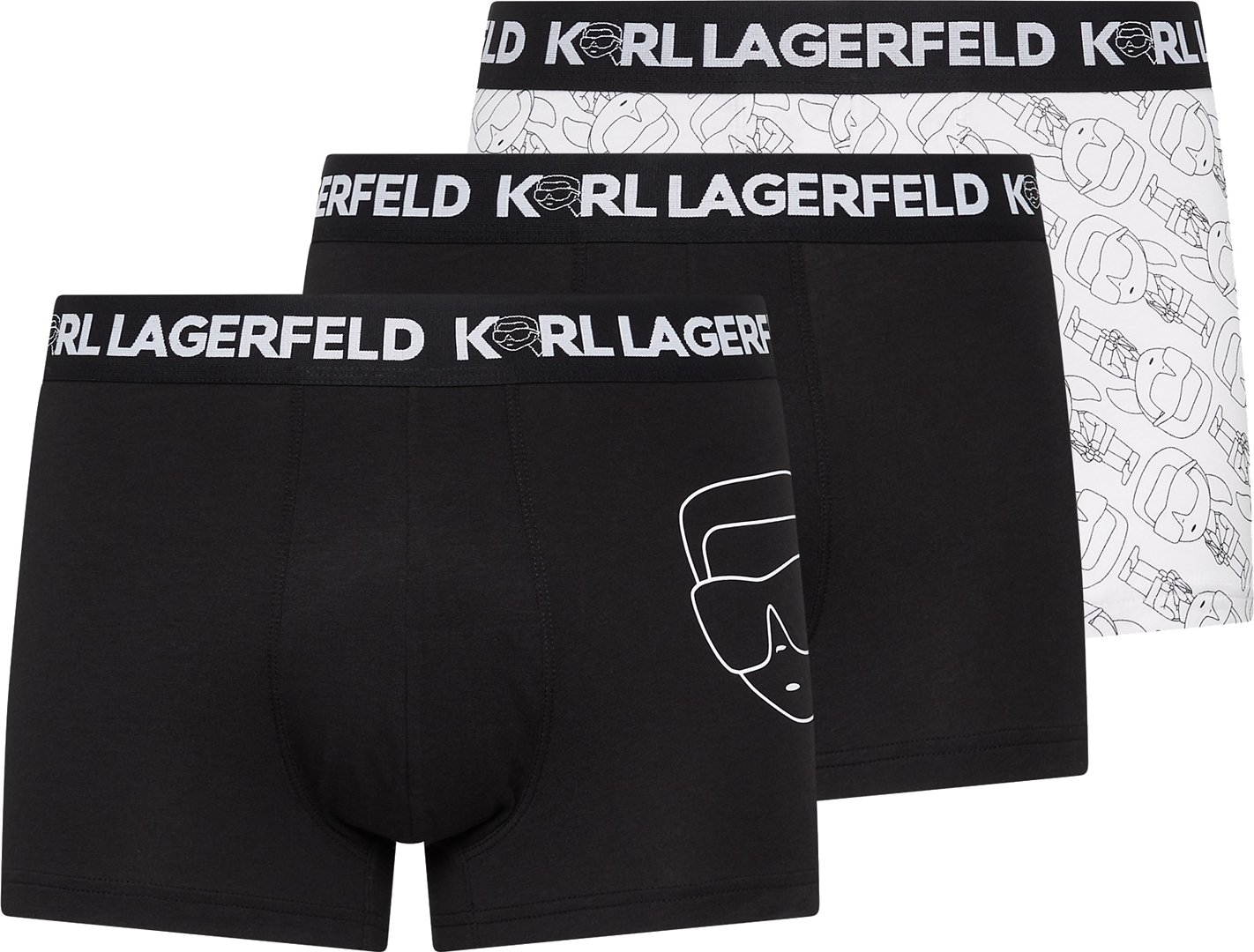 Karl Lagerfeld Boxerky 'Ikonik 2.0' černá / bílá