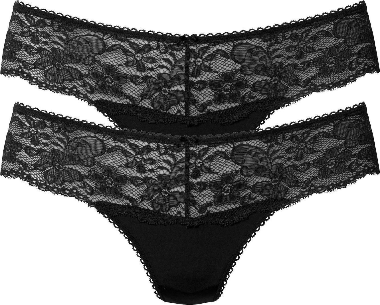 NUANCE Tanga 'Thong 2pack' černá
