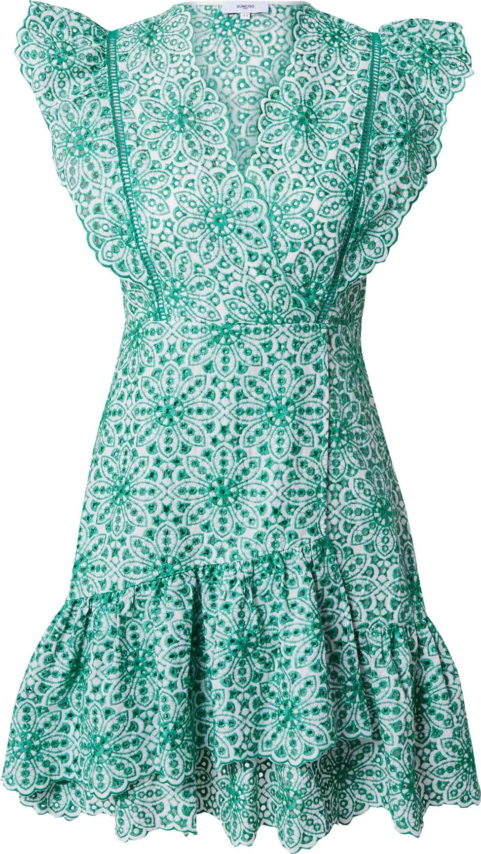Suncoo Letní šaty 'CASSI' zelená / offwhite