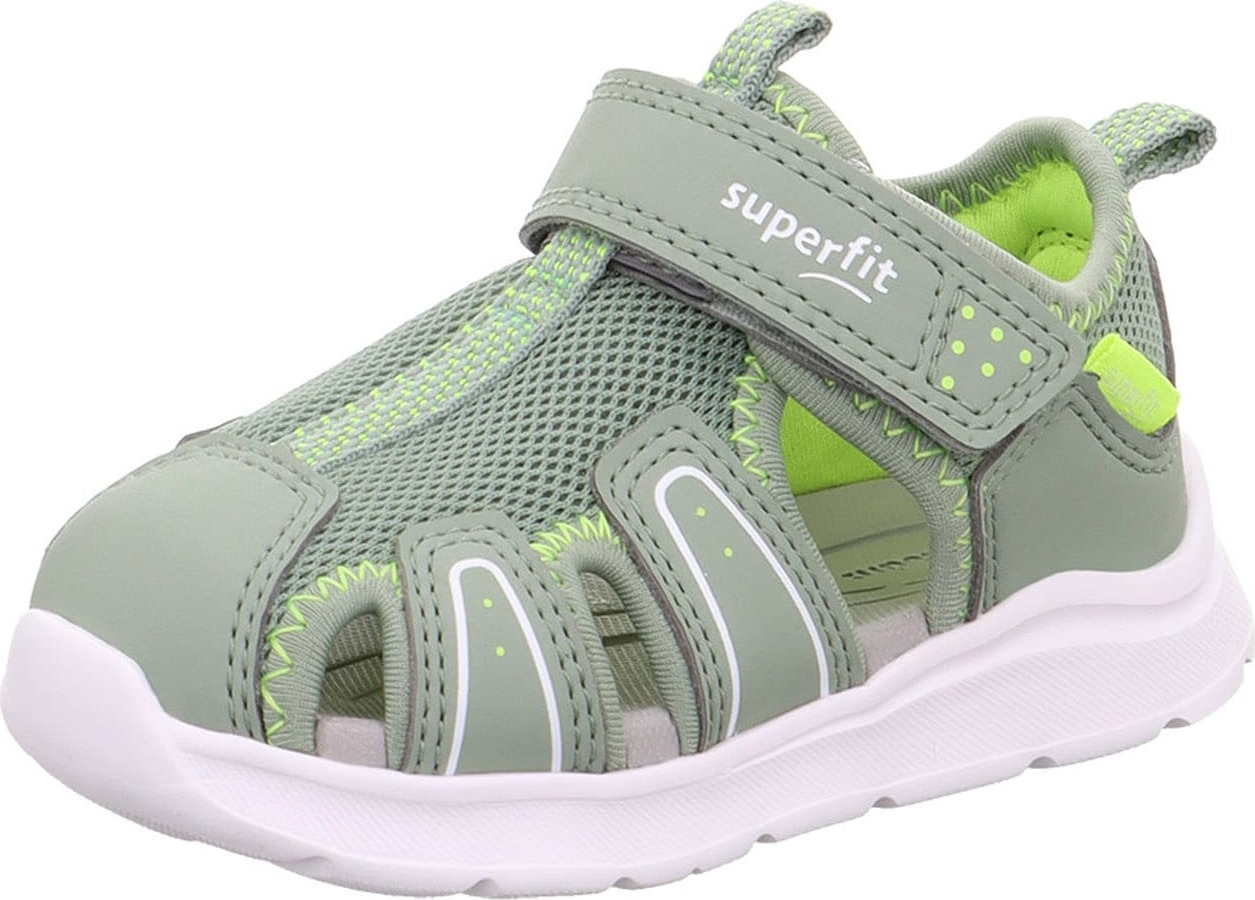 SUPERFIT Sandály 'Wave' pastelově zelená / světle zelená / bílá