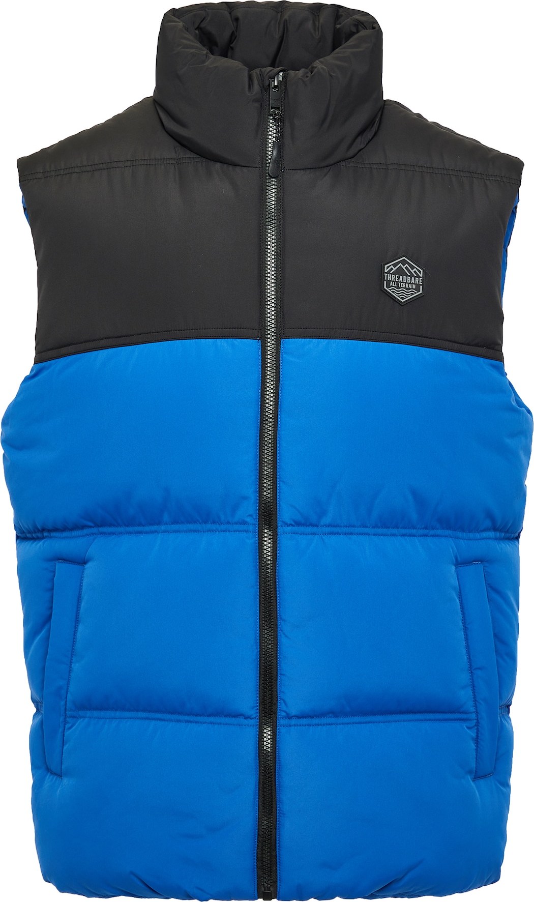 Threadbare Přechodná bunda 'Gilet Lethame' modrá / šedá / černá