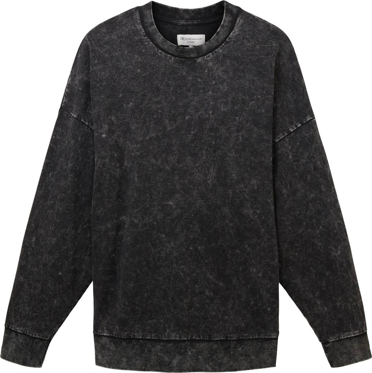 TOM TAILOR DENIM Mikina tyrkysová / žlutá / černý melír / bílá