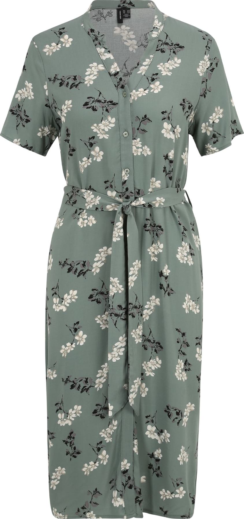 Vero Moda Petite Košilové šaty 'VICA' šedá / nefritová / černá / bílá