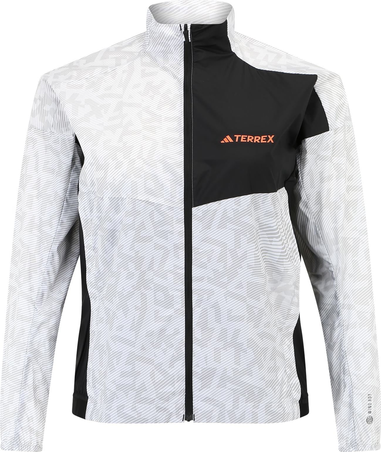 ADIDAS TERREX Sportovní bunda světle šedá / jasně oranžová / černá / bílá