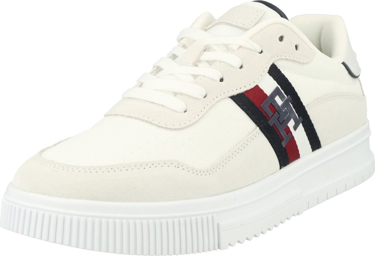 TOMMY HILFIGER Tenisky světle béžová / námořnická modř / červená / bílá