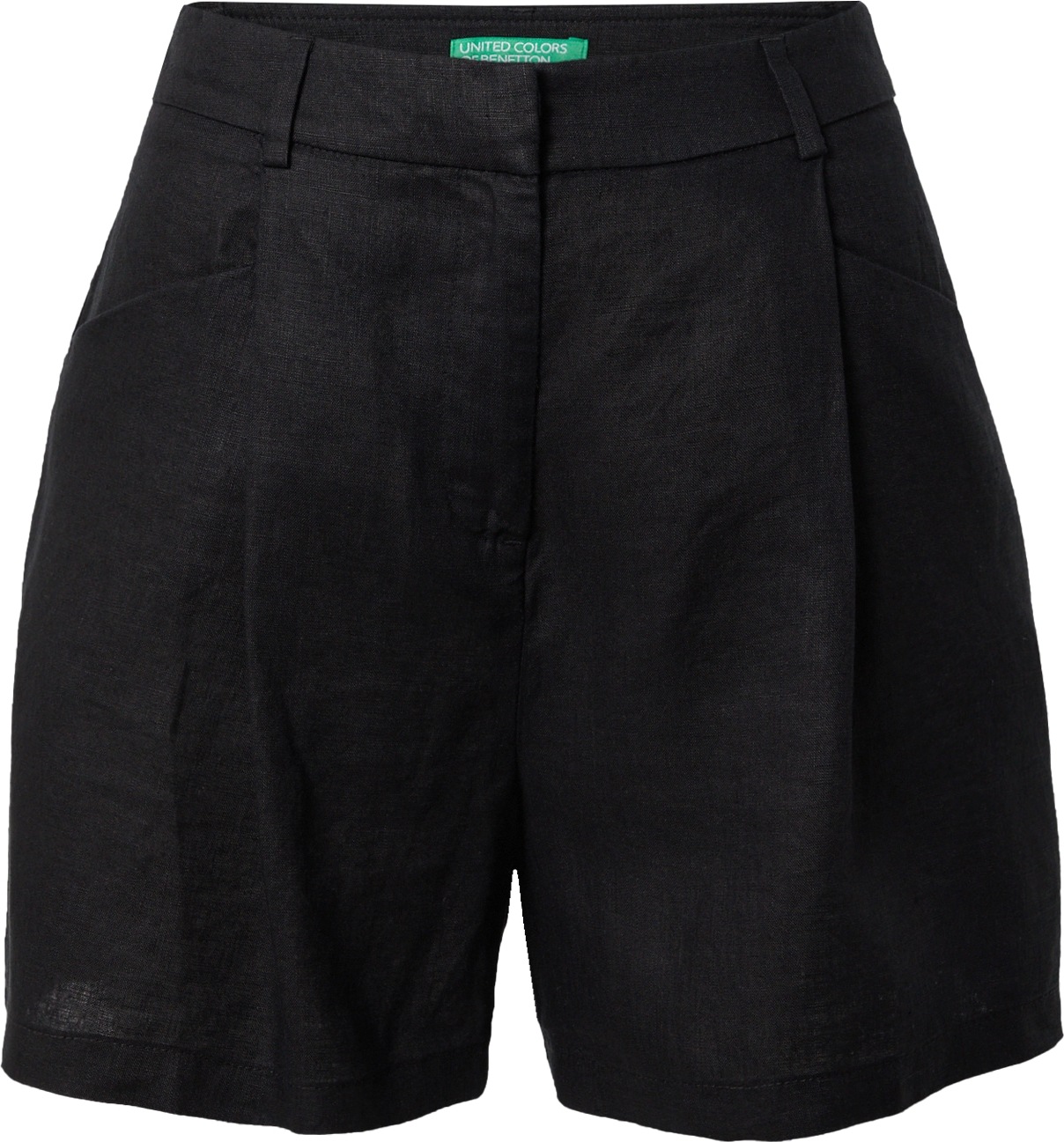 UNITED COLORS OF BENETTON Kalhoty se sklady v pase černá