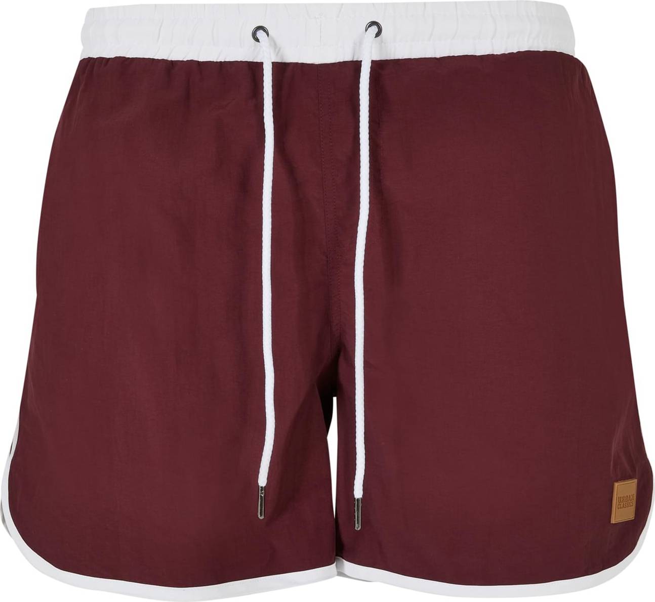 Urban Classics Plavecké šortky tmavě červená / bílá