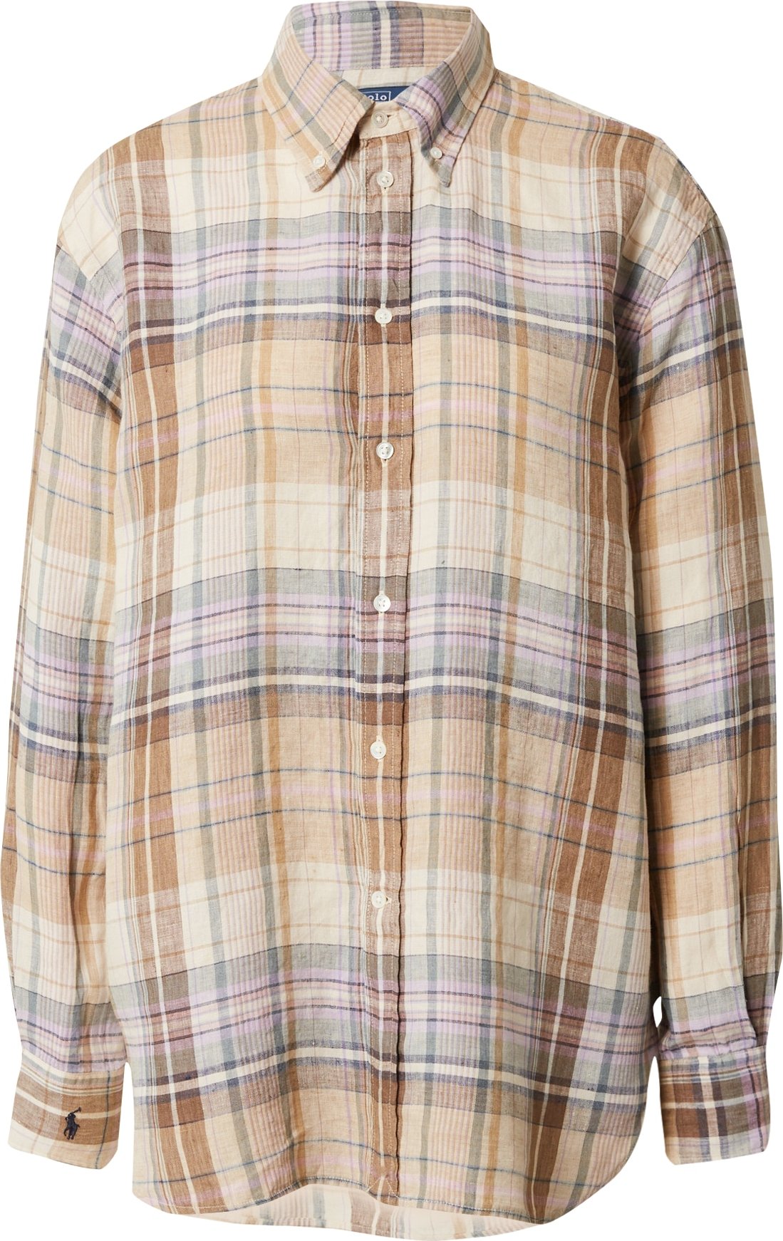 Halenka Polo Ralph Lauren krémová / světle hnědá / pastelově zelená / fialová