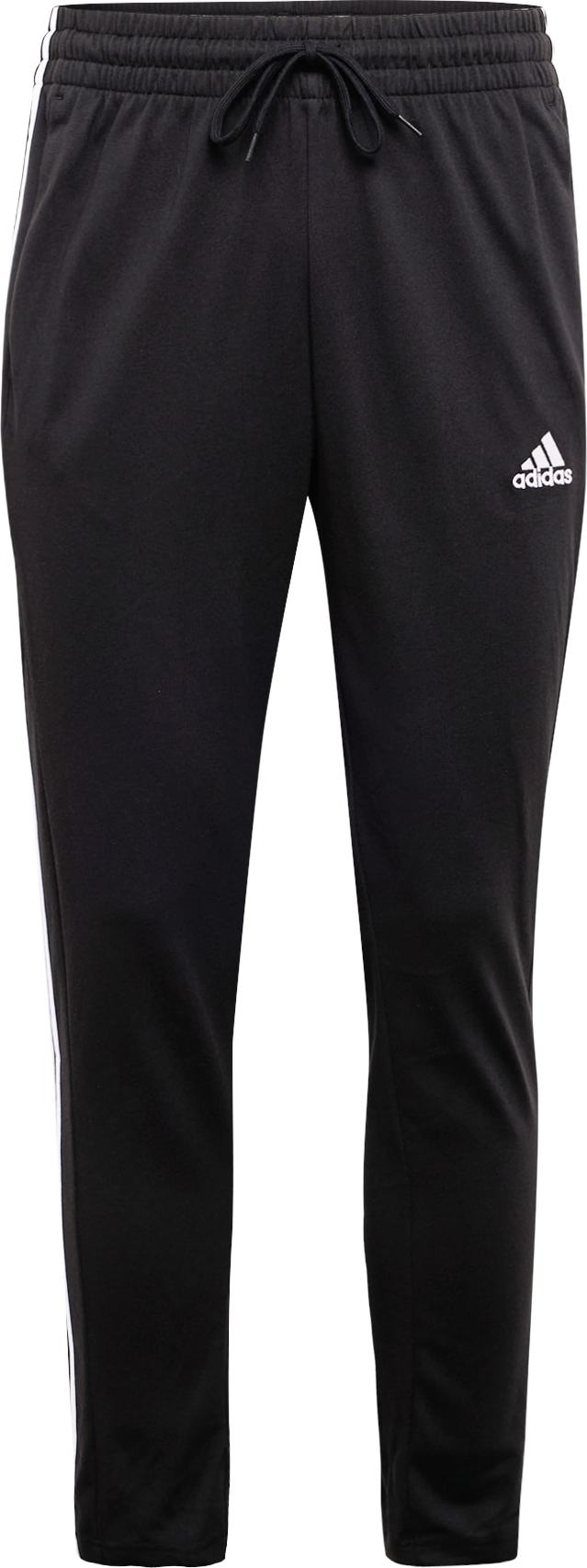 Sportovní kalhoty 'Essentials Tapered Open Hem 3-Stripes' ADIDAS SPORTSWEAR černá / bílá