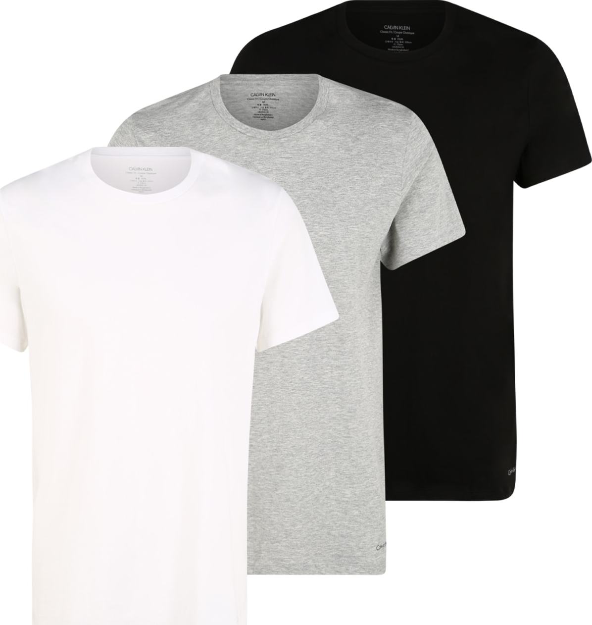 Tričko Calvin Klein Underwear šedý melír / černá / bílá