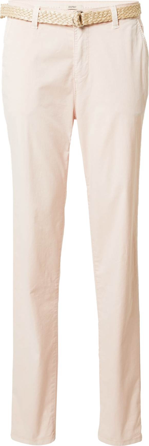Chino kalhoty Esprit pastelově růžová