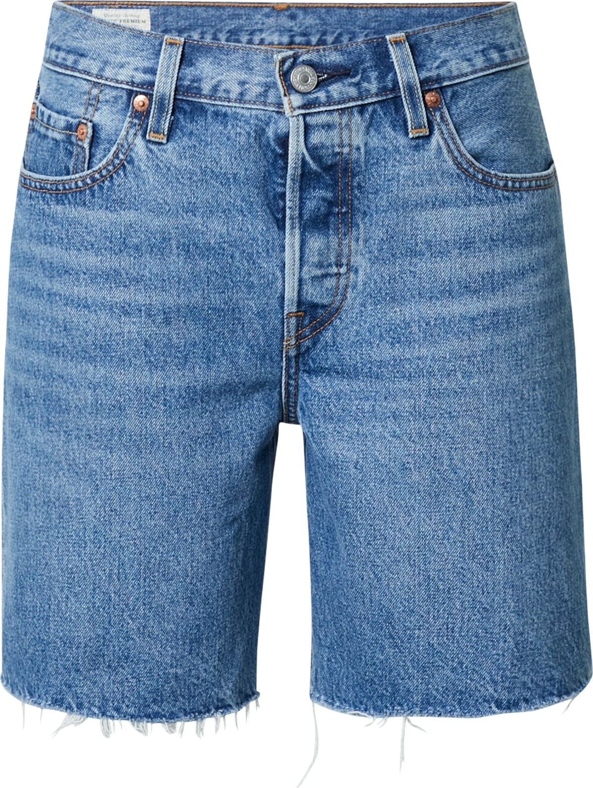 Džíny '501®90S SHORT LIGHT INDIGO - WORN IN' Levis modrá džínovina