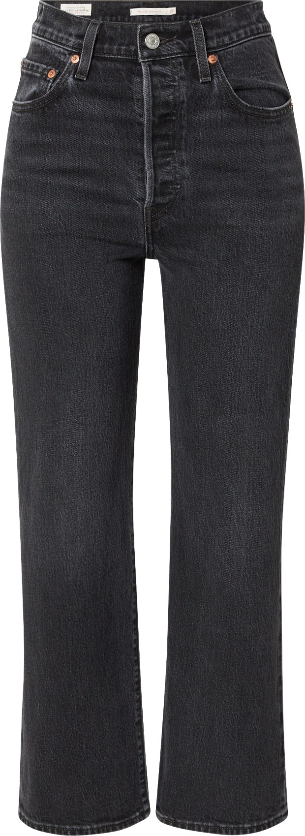 Džíny 'RIBCAGE CROP BOOT BLACKS' Levis černá džínovina