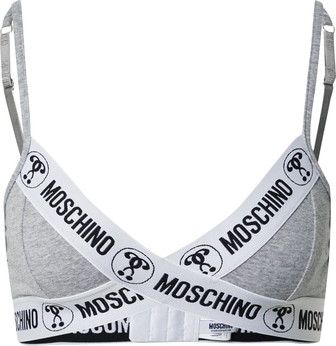Horní díl plavek 'Reggiseno' Moschino Underwear šedý melír / černá / bílá