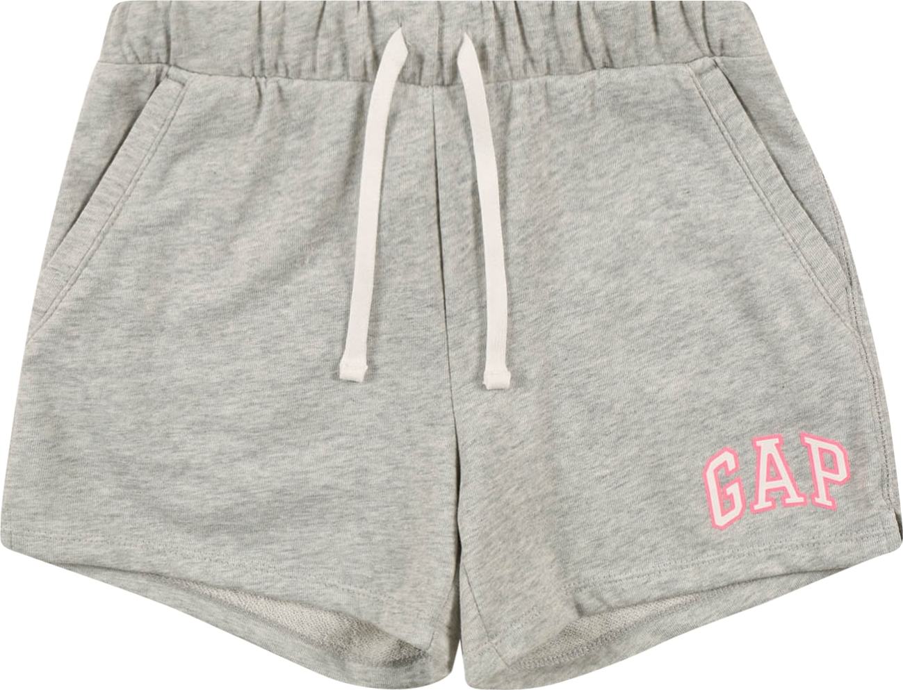 Kalhoty GAP šedý melír / pink / bílá