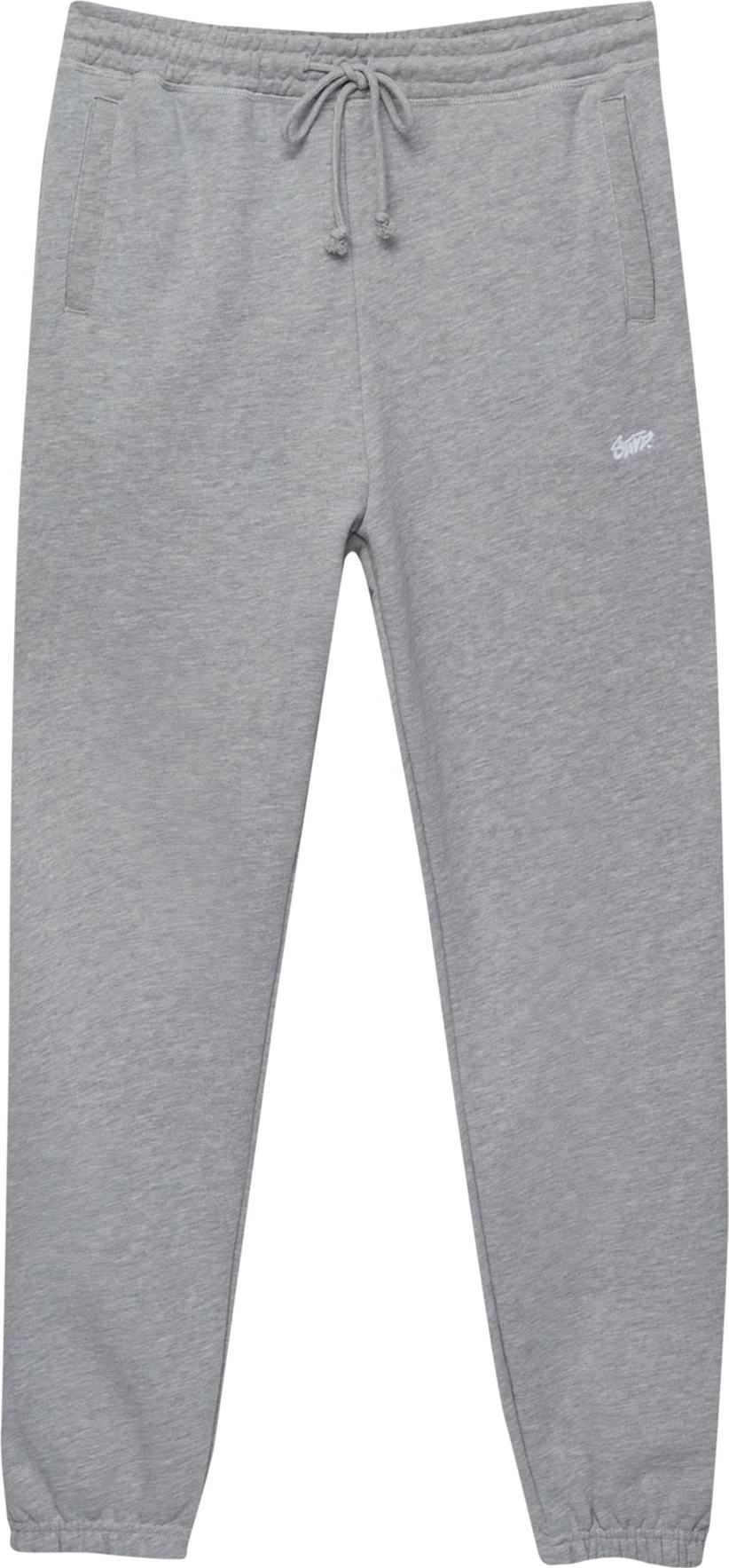 Kalhoty Pull&Bear šedý melír / bílá