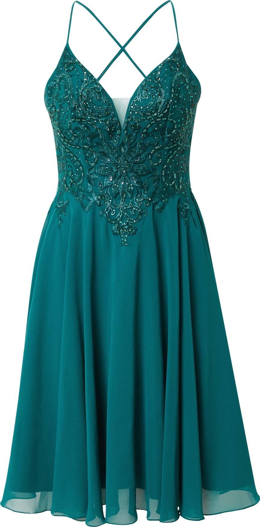 Koktejlové šaty luxuar smaragdová