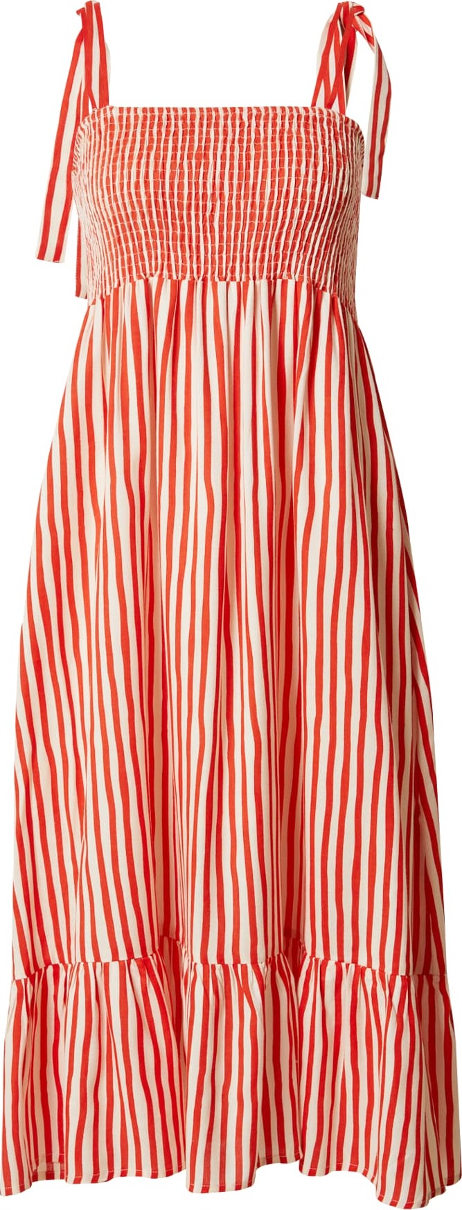 Letní šaty Compania Fantastica oranžově červená / přírodní bílá
