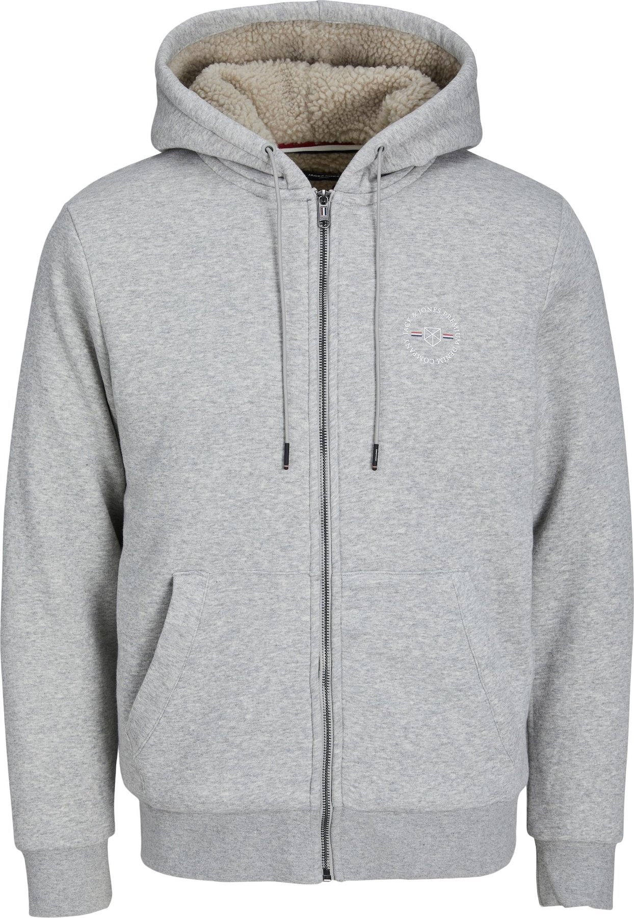 Mikina jack & jones tmavě modrá / šedá / červená / bílá