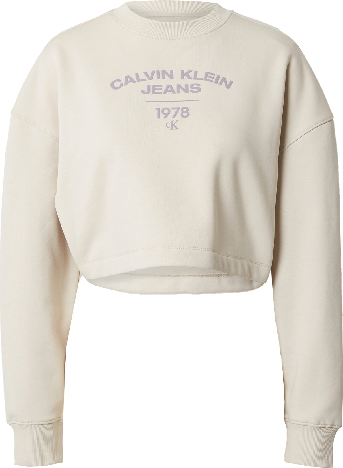 Mikina Calvin Klein Jeans krémová / lenvandulová