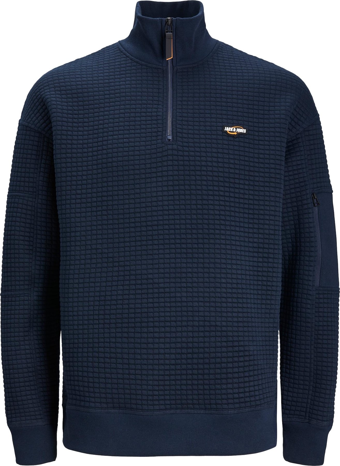 Mikina jack & jones námořnická modř / oranžová / černá / bílá