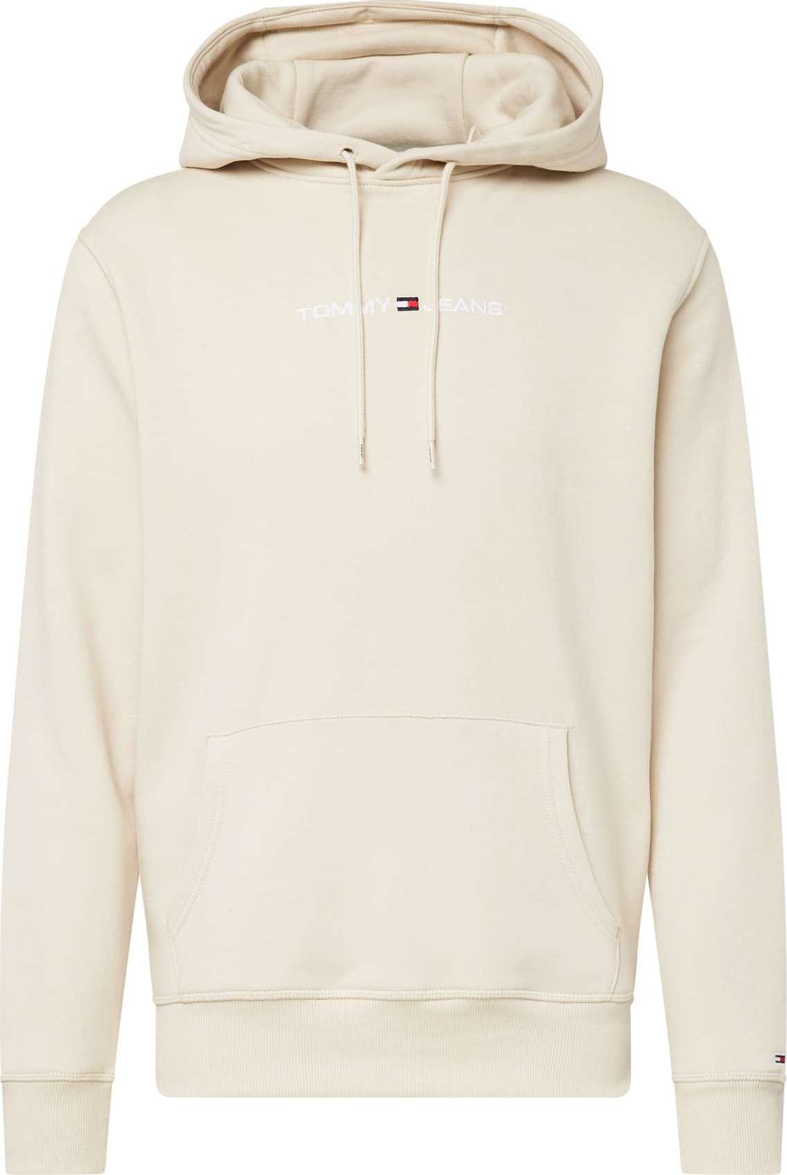Mikina Tommy Jeans béžová / námořnická modř / červená / bílá