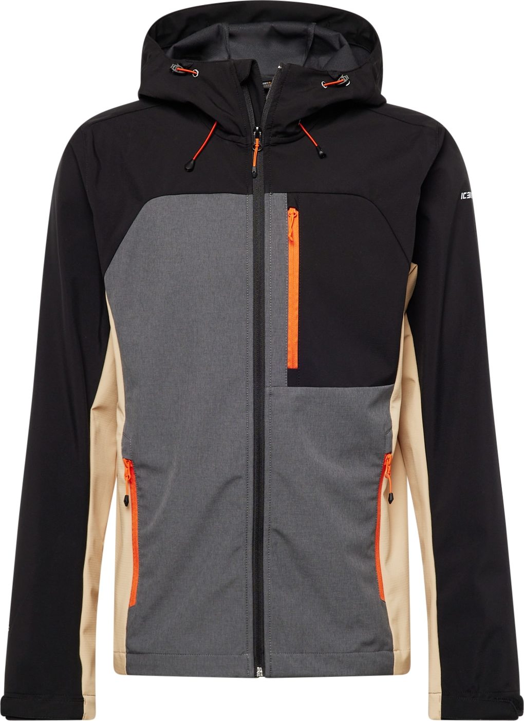 Outdoorová bunda 'BROOKER' icepeak tmavě šedá / oranžová / broskvová / černá